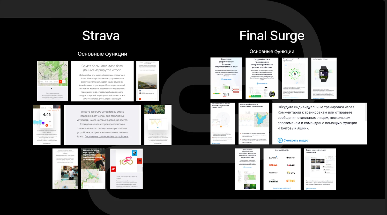 Strava and Final Surge feature breakdown